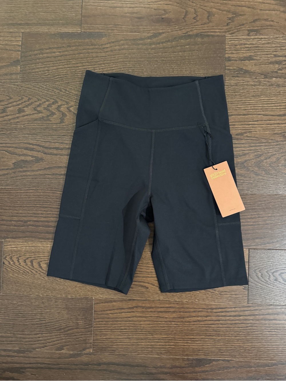 girlfriend collective Black High-Rise Bike Shorts with Pocket